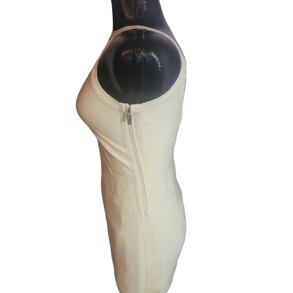 Marciano Cream Escape Bandage Stripe Bodycon Dress M - Picture 5 of 6